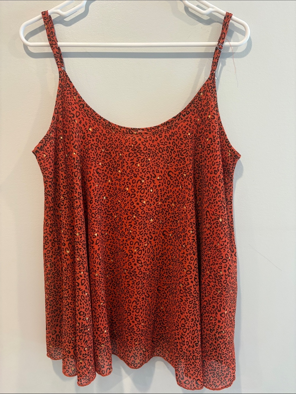 Umgee Rust Leopard Print Cami Top ptp 21 length 27 retail $34